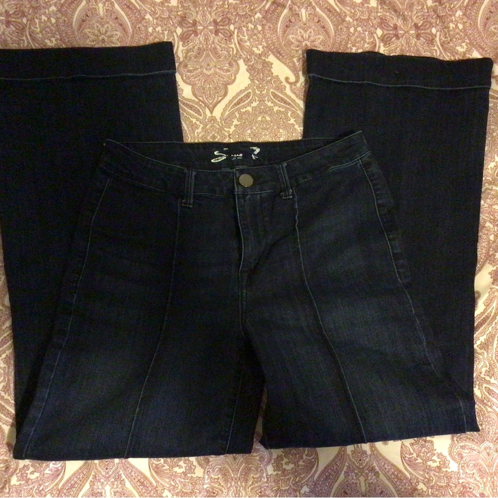 EUC Seven7 Dark Wash Wide Leg Jeans
